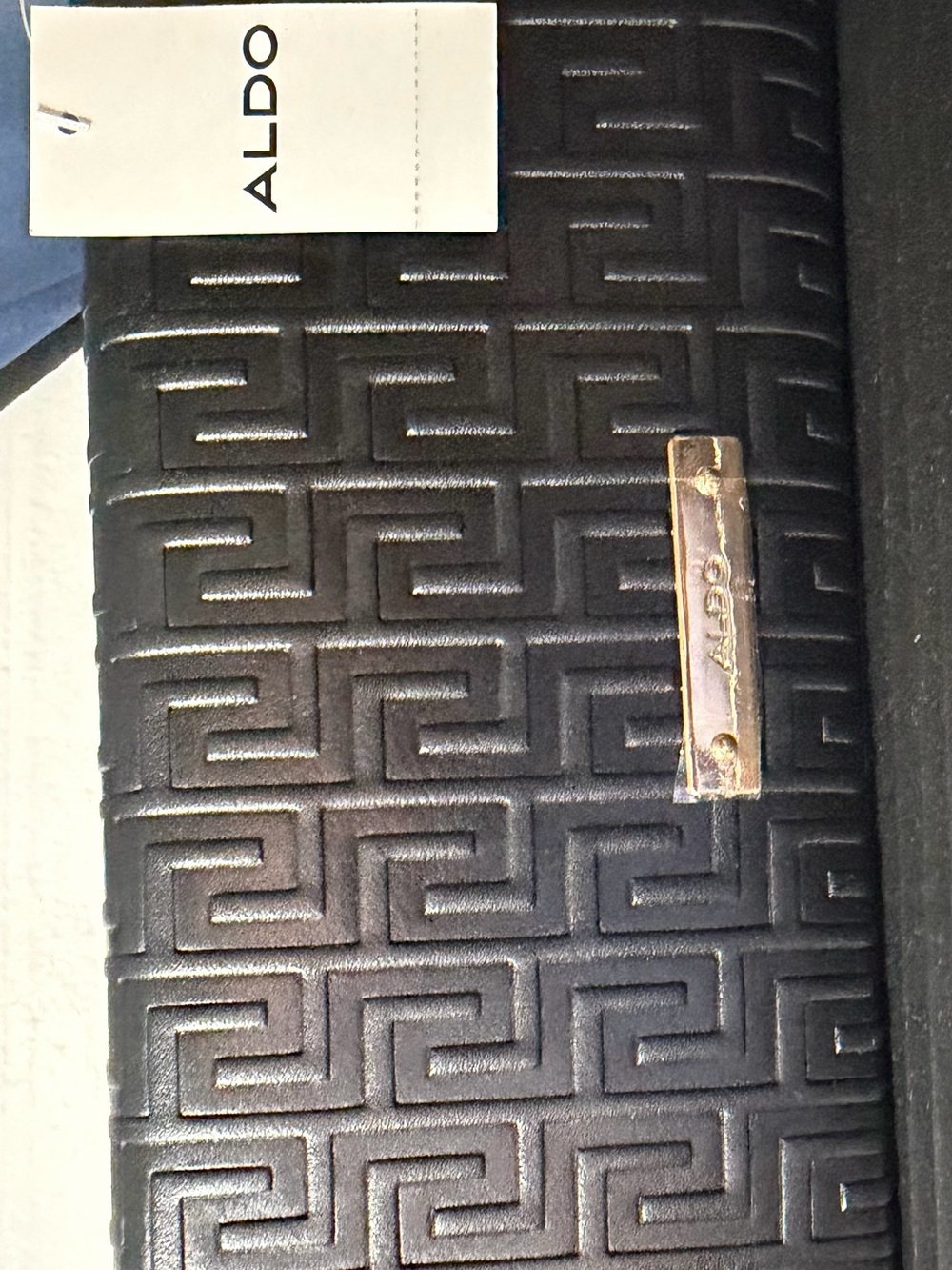 ALDO Unirenad Black Embossed Long Wallet Gold Tone NWT